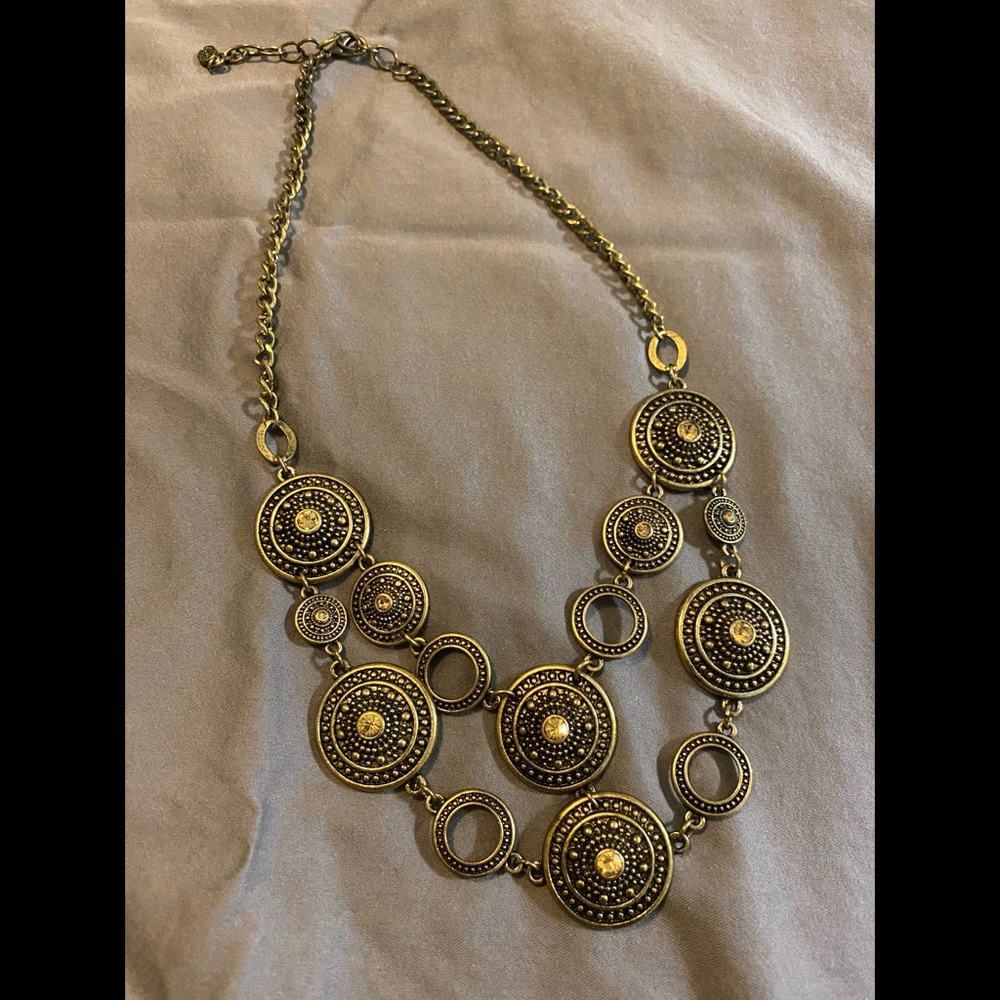 Gold (copper) necklace with stones